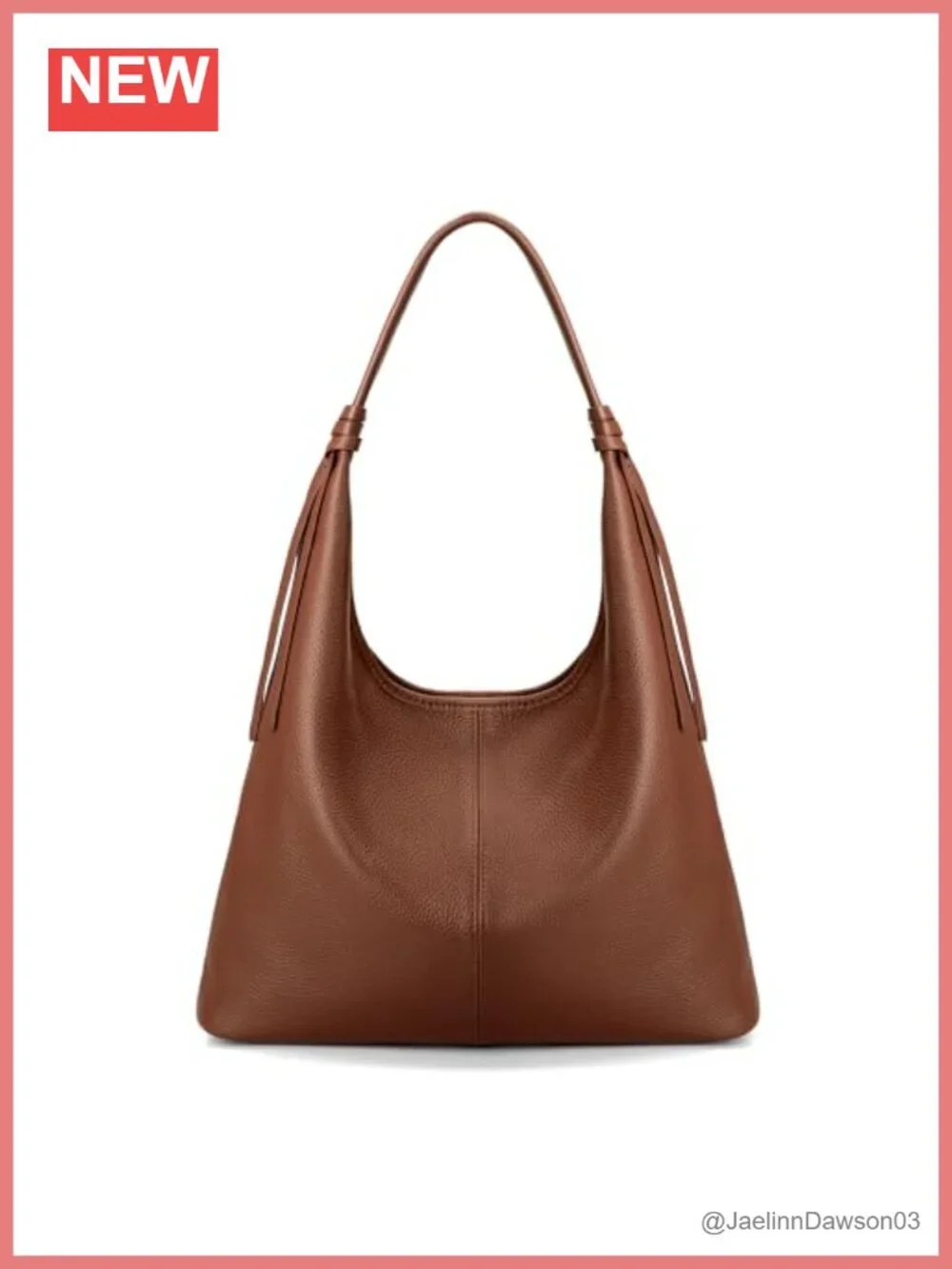 Genuine Leather Slouchy Hobo Purse Women Tassel Magnetic Closure Lightweight